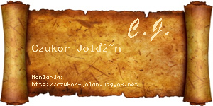 Czukor Jolán névjegykártya